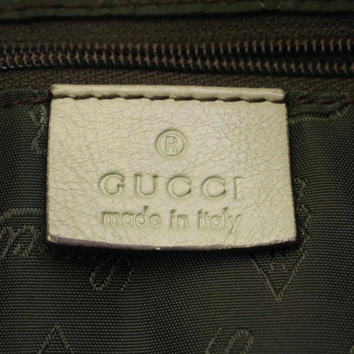 GUCCI GG Canvas Tote Bag Fringe Beige Green  yk3822