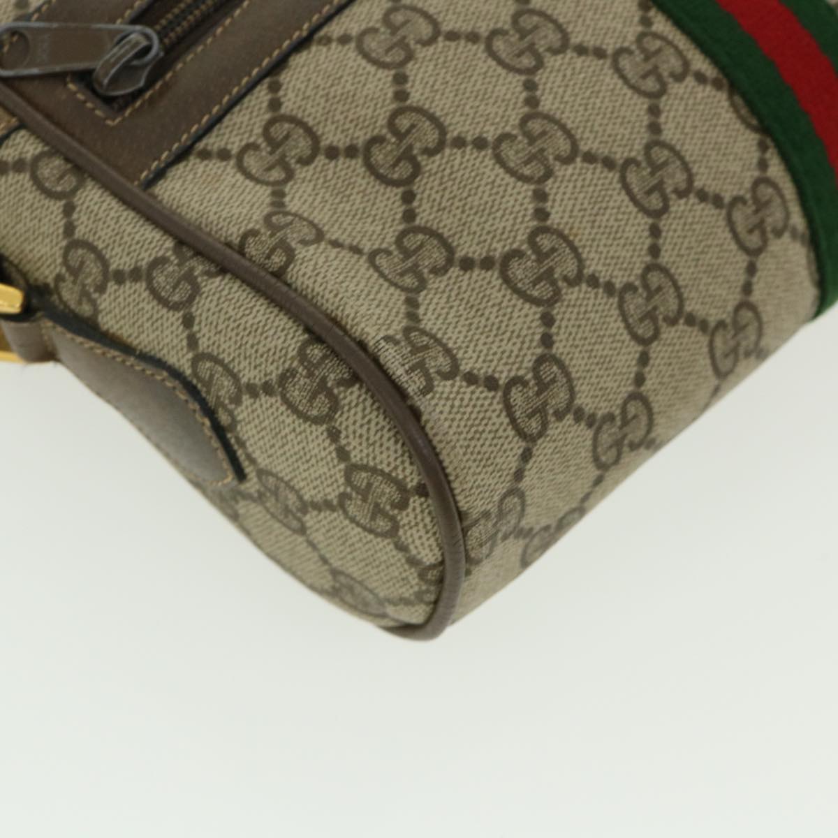 GUCCI GG Canvas Web Sherry Line Shoulder Bag Beige Green 98.02.004  yk5881B