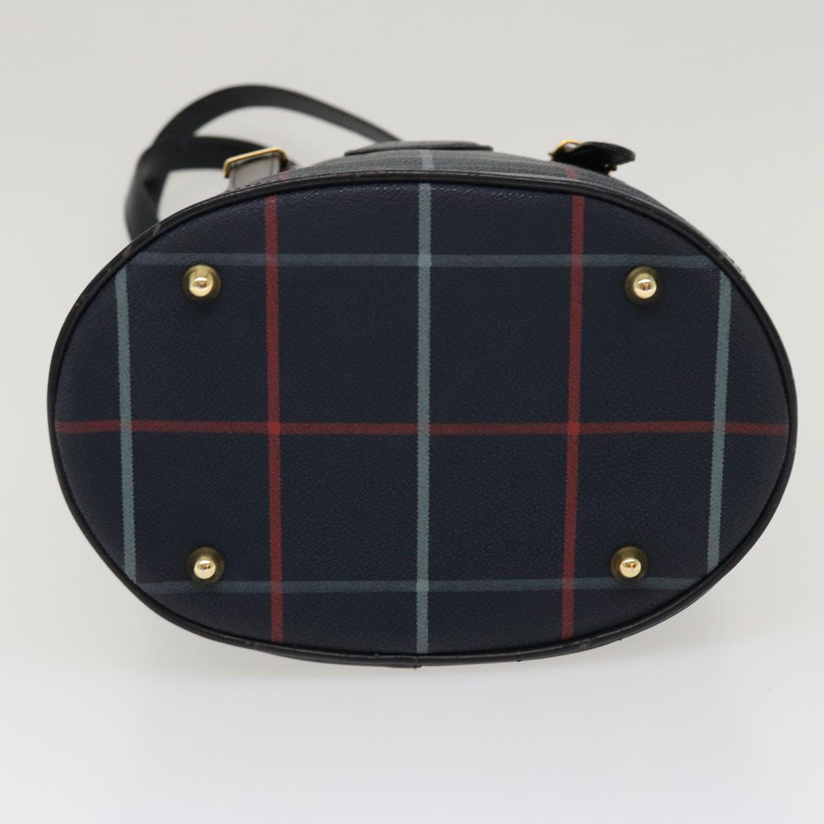 BurberrySs Nova Check Shoulder Bag PVC Leather Navy Auth yk7007B
