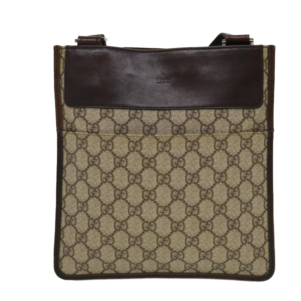 GUCCI GG Canvas Shoulder Bag PVC Leather Beige 27639  yk7163
