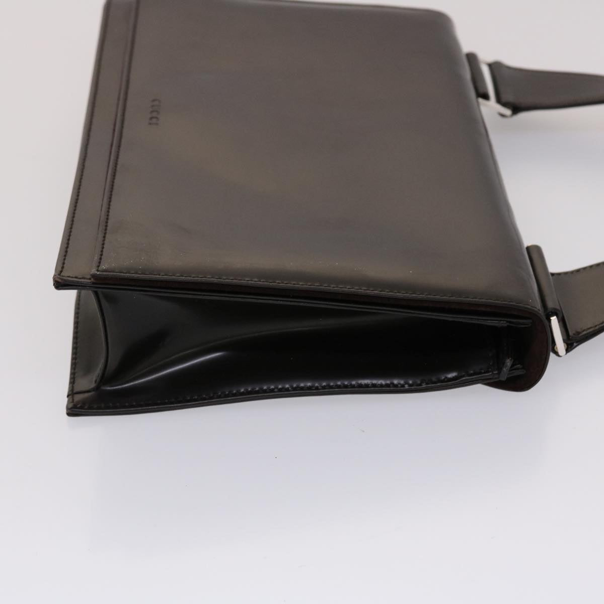 GUCCI Shoulder Bag Patent leather Brown  yk7420