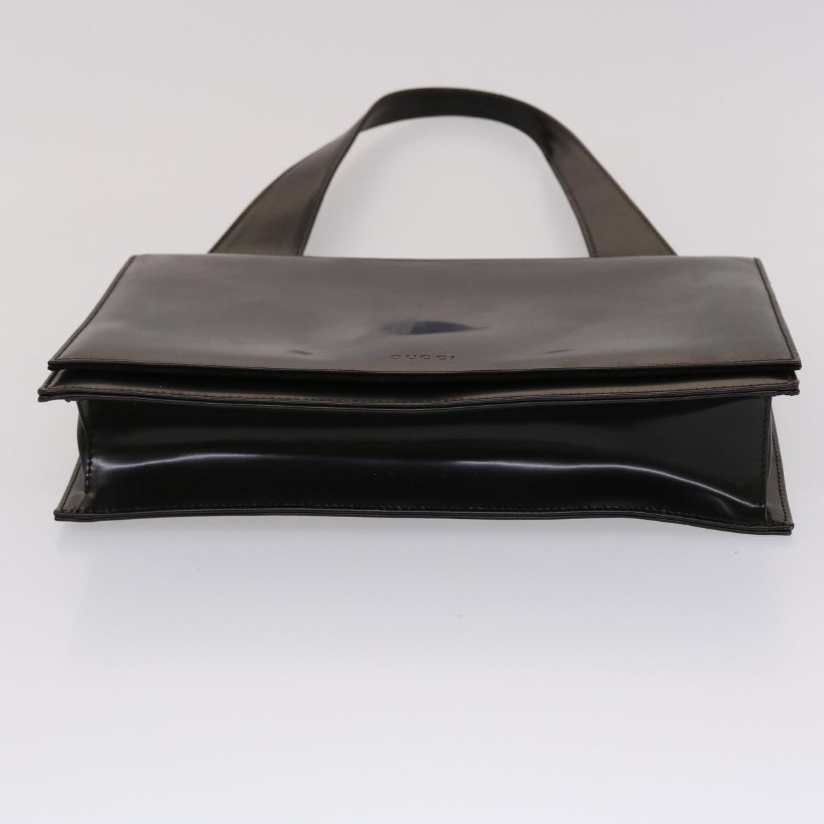 GUCCI Shoulder Bag Patent leather Brown  yk7420