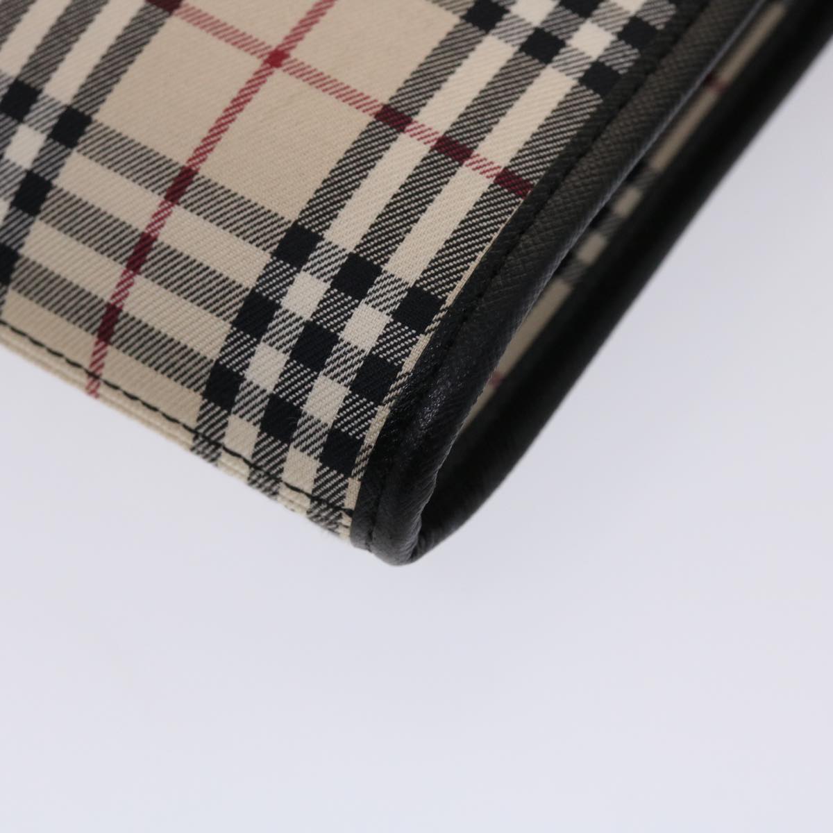 Burberry Nova Check Shoulder Bag Canvas Beige Black Red Auth yk7666B