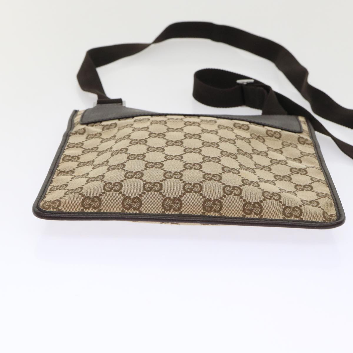 GUCCI GG Canvas Shoulder Bag Leather Beige 27639  yk7751