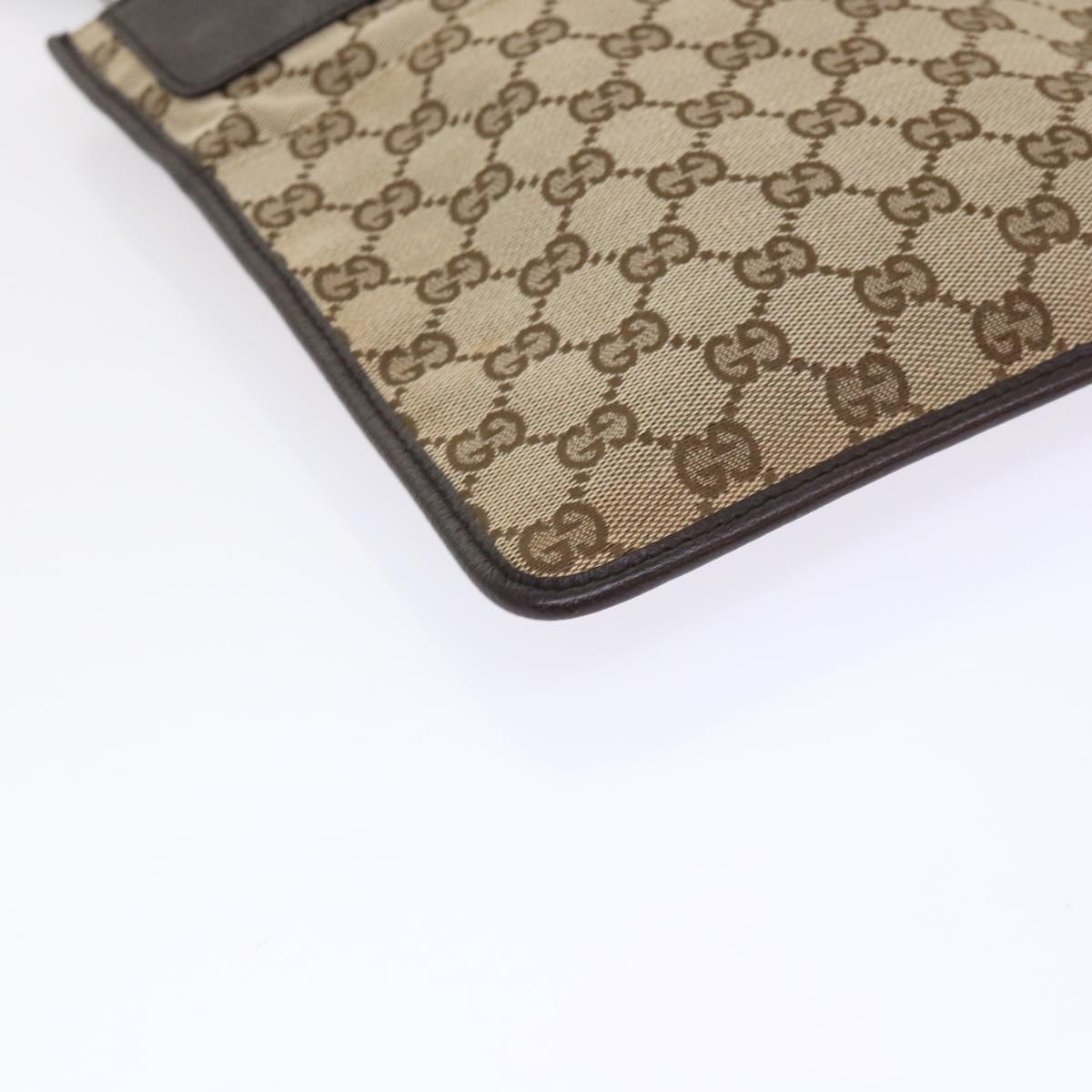 GUCCI GG Canvas Shoulder Bag Leather Beige 27639  yk7751
