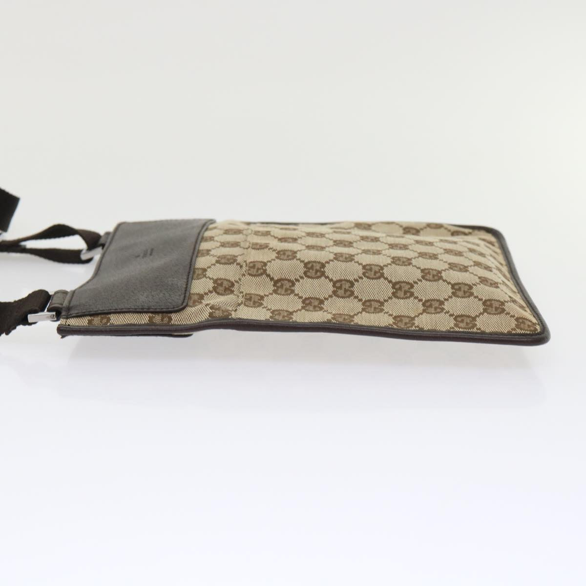 GUCCI GG Canvas Shoulder Bag Leather Beige 27639  yk7751