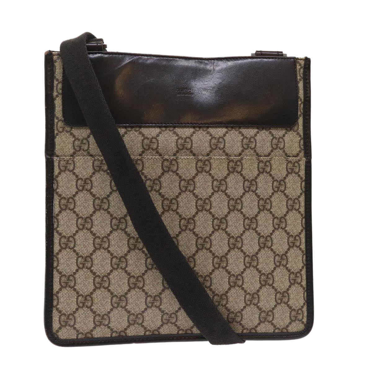 GUCCI GG Canvas Shoulder Bag PVC Leather Beige 27639  yk7766