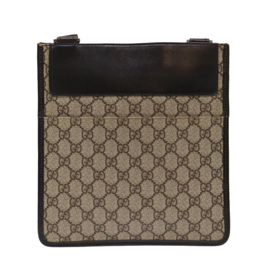 GUCCI GG Canvas Shoulder Bag PVC Leather Beige 27639  yk7766