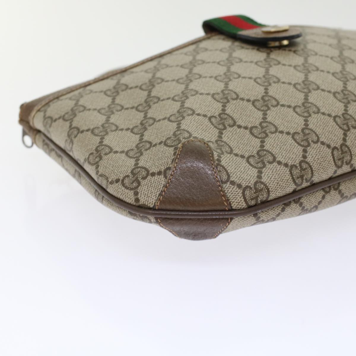 GUCCI GG Canvas Web Sherry Line Shoulder Bag Beige Red 904.02.026  yk7967