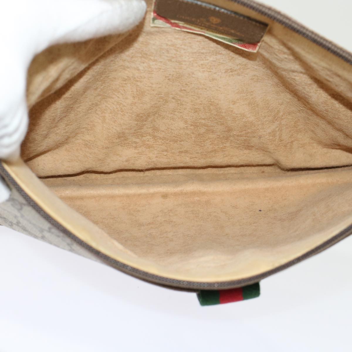 GUCCI GG Canvas Web Sherry Line Shoulder Bag Beige Red 904.02.026  yk7967