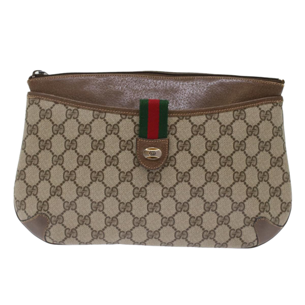 GUCCI GG Canvas Web Sherry Line Shoulder Bag Beige Red 904.02.026  yk7967