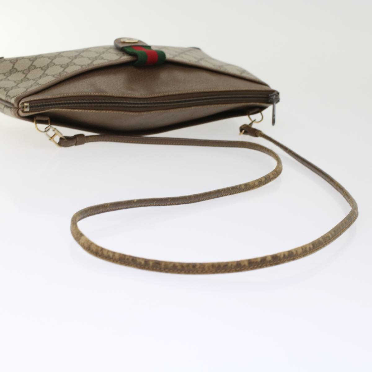 GUCCI GG Canvas Web Sherry Line Shoulder Bag Beige Red 904.02.026  yk7967
