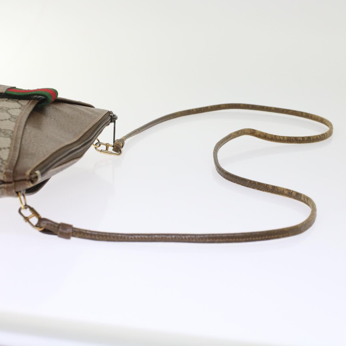 GUCCI GG Canvas Web Sherry Line Shoulder Bag Beige Red 904.02.026  yk7967