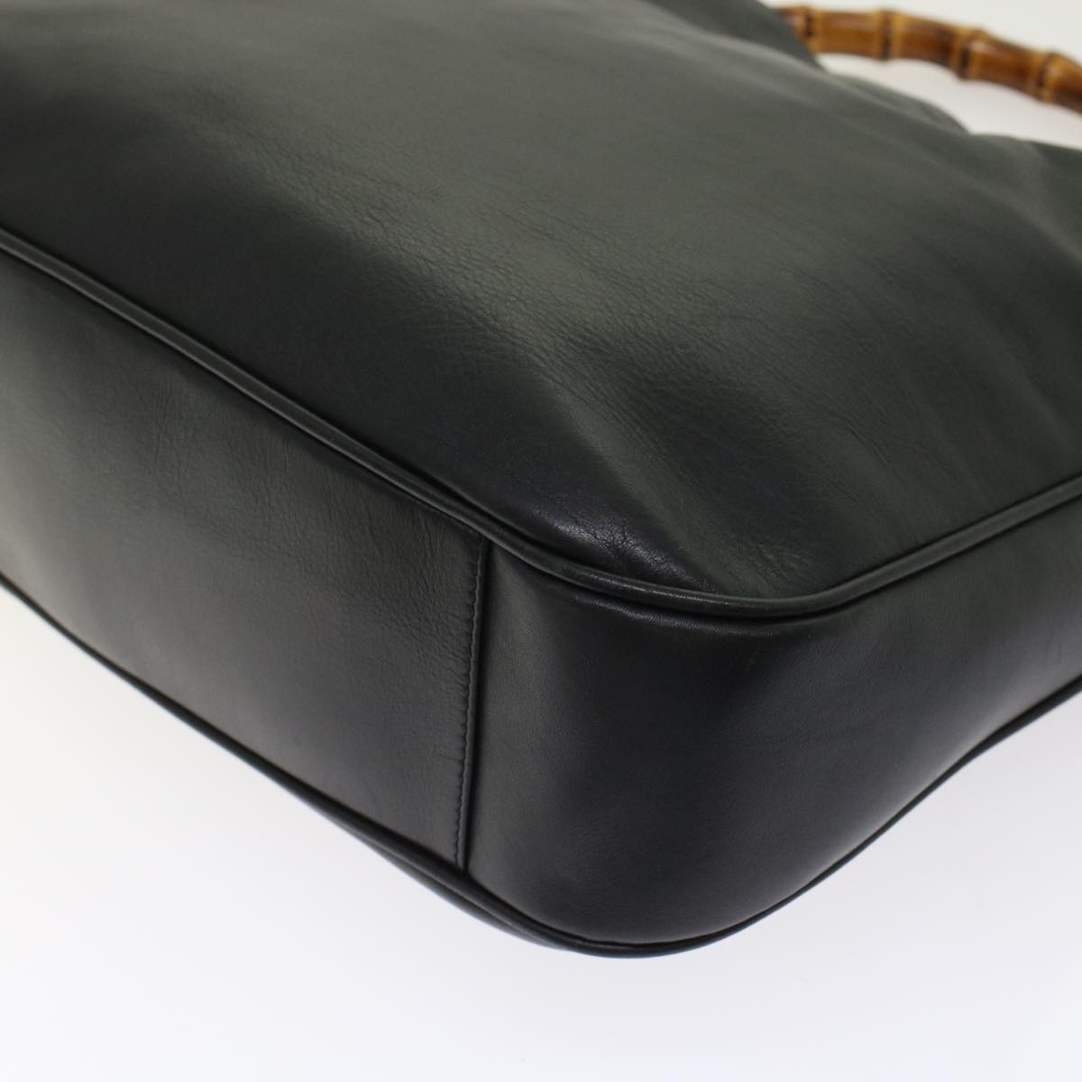 GUCCI Bamboo Shoulder Bag Leather 2way Black 001.2058.1577.0  yk8007B