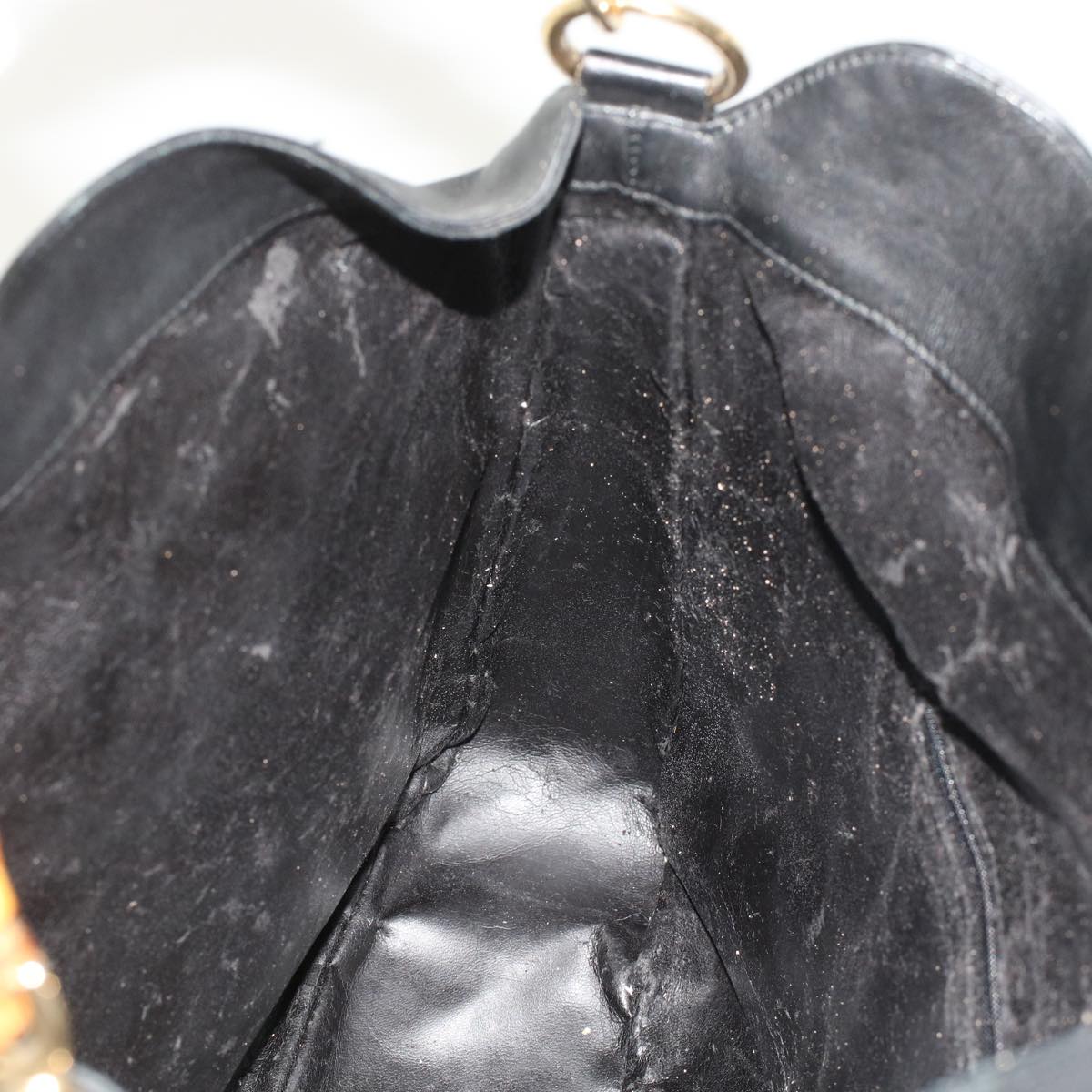 GUCCI Bamboo Shoulder Bag Leather 2way Black 001.2058.1577.0  yk8007B