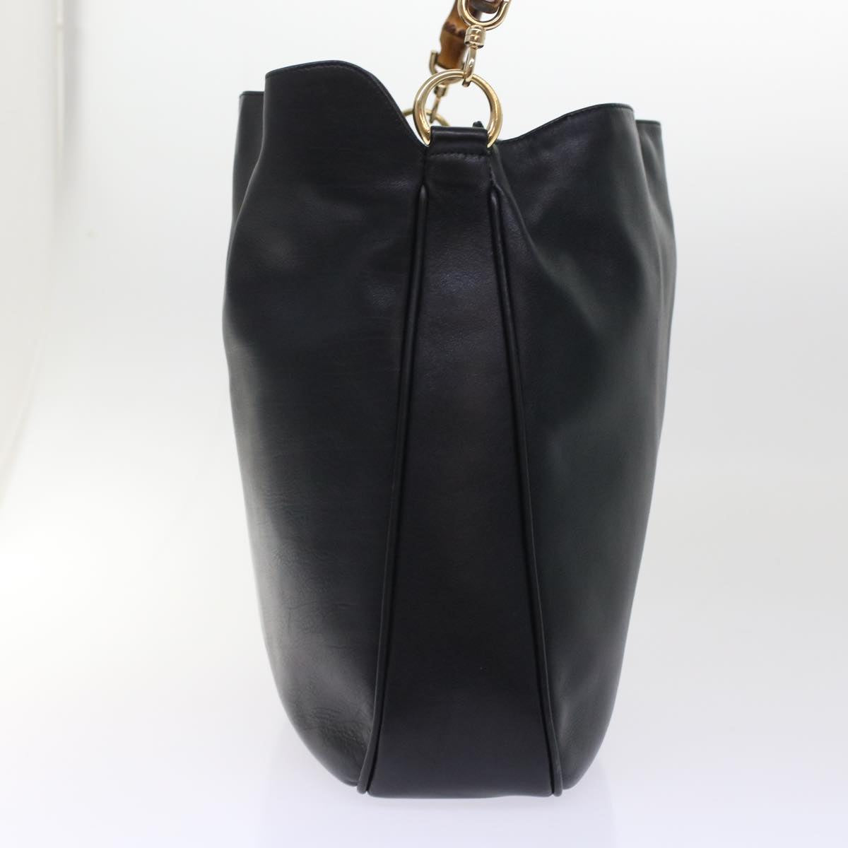 GUCCI Bamboo Shoulder Bag Leather 2way Black 001.2058.1577.0  yk8007B