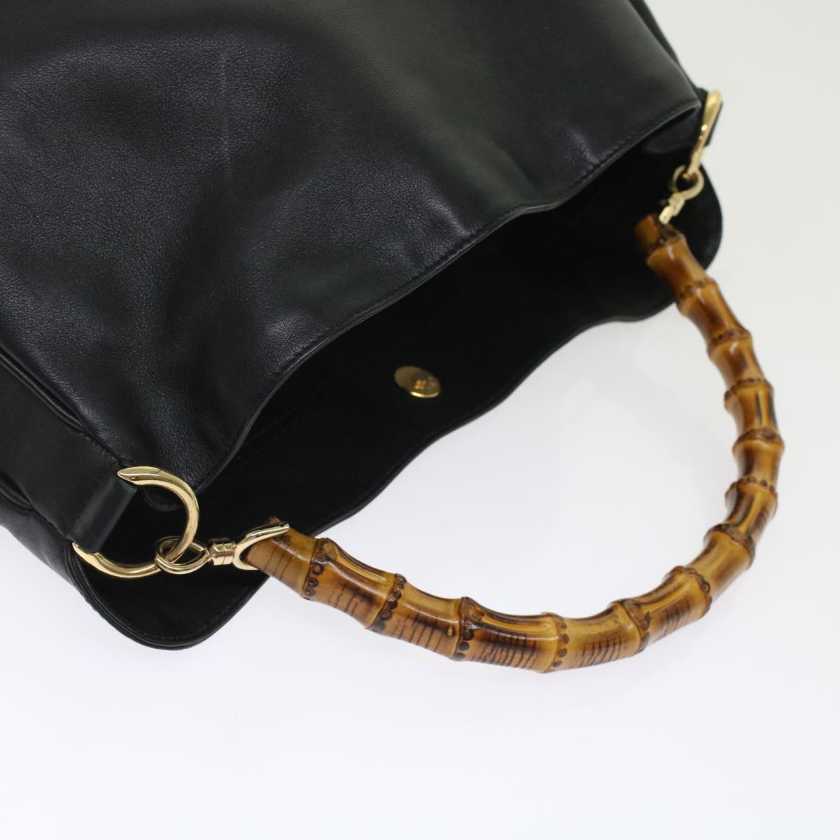 GUCCI Bamboo Shoulder Bag Leather 2way Black 001.2058.1577.0  yk8007B