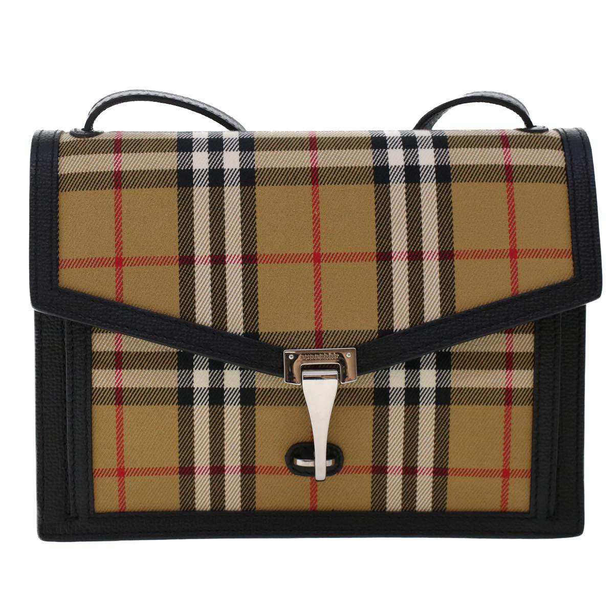 Burberry Nova Check Macken Shoulder Bag Nylon Beige Auth yk8021
