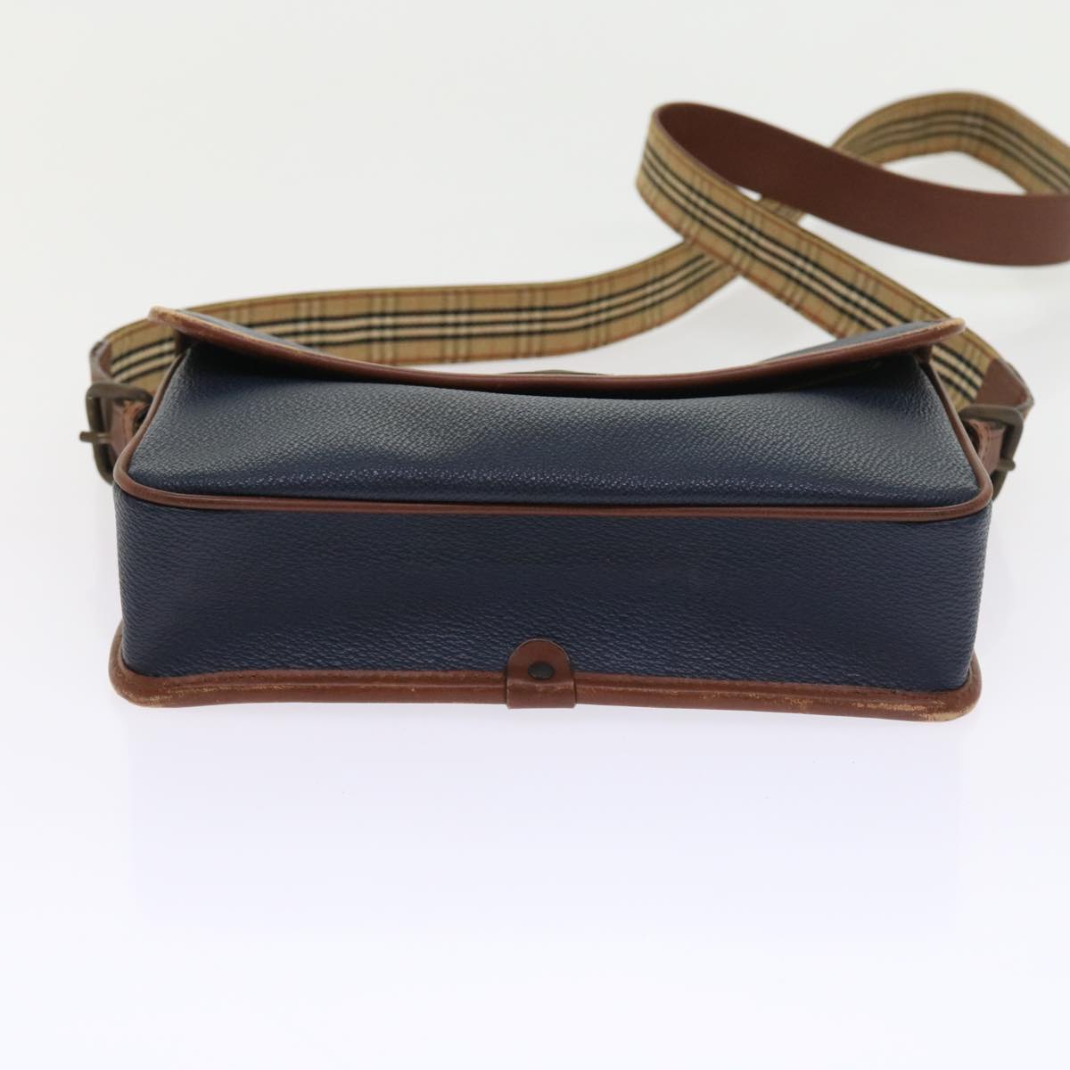 BurberrySs Shoulder Bag Leather Navy Auth yk9080