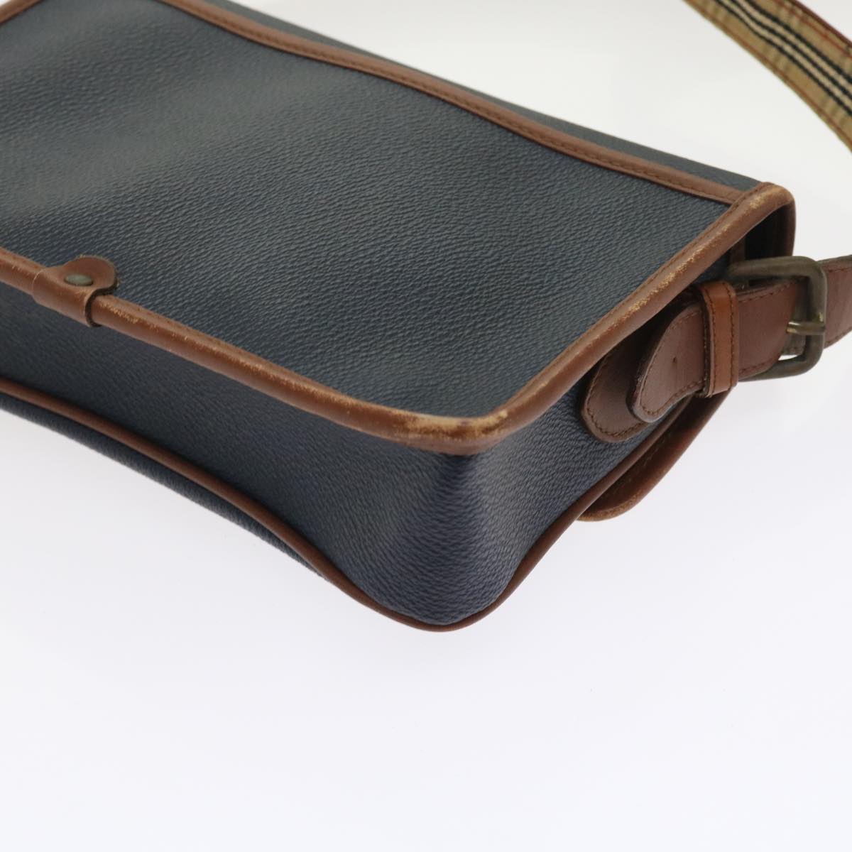 BurberrySs Shoulder Bag Leather Navy Auth yk9080