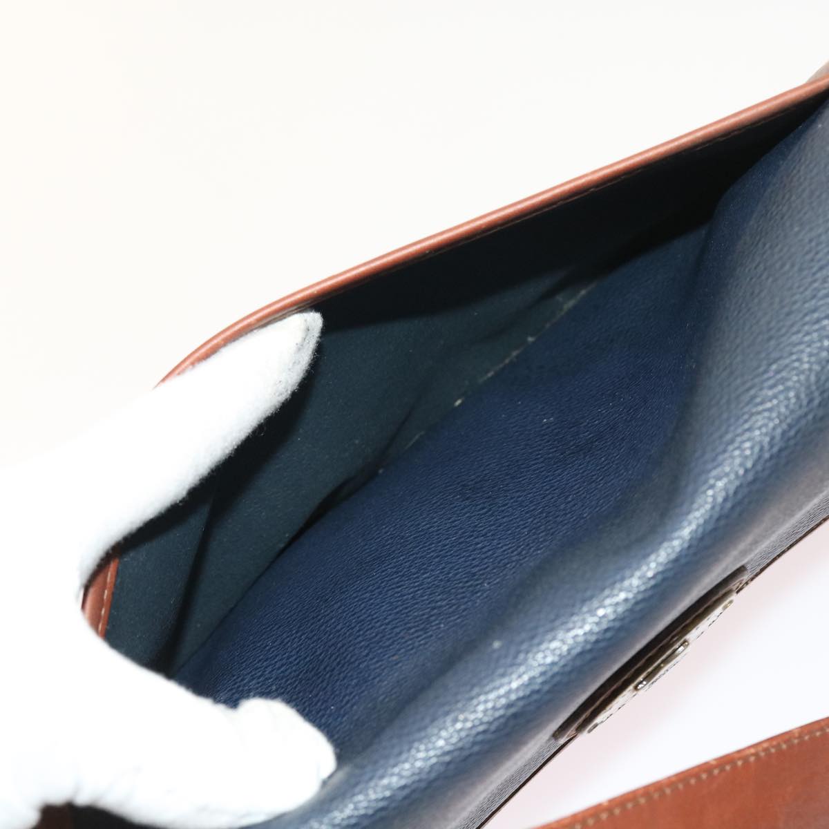 BurberrySs Shoulder Bag Leather Navy Auth yk9080