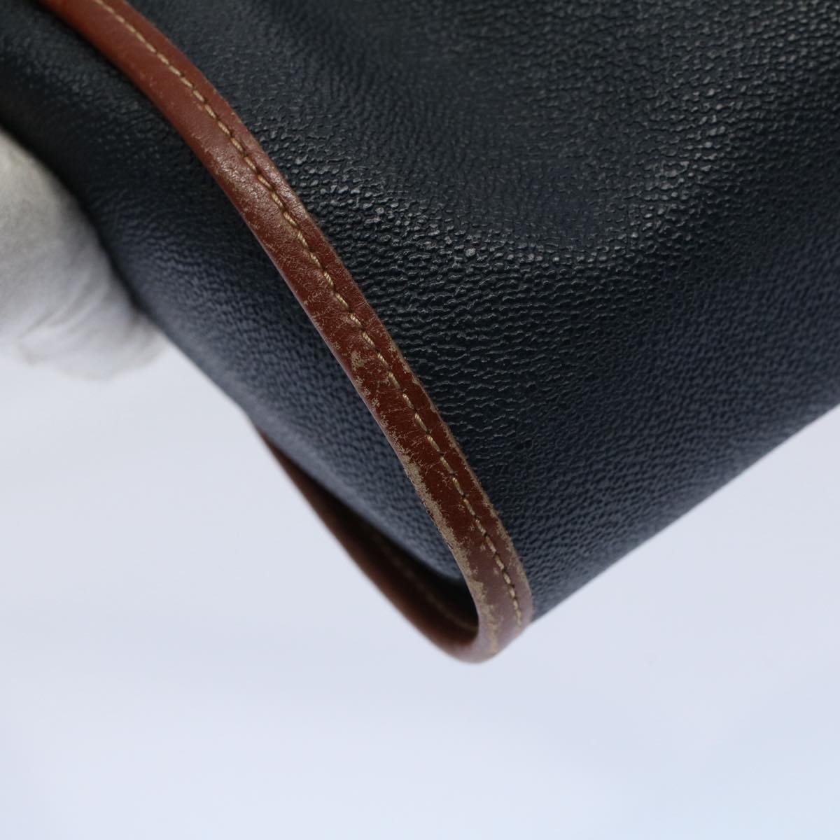 BurberrySs Shoulder Bag Leather Navy Auth yk9319