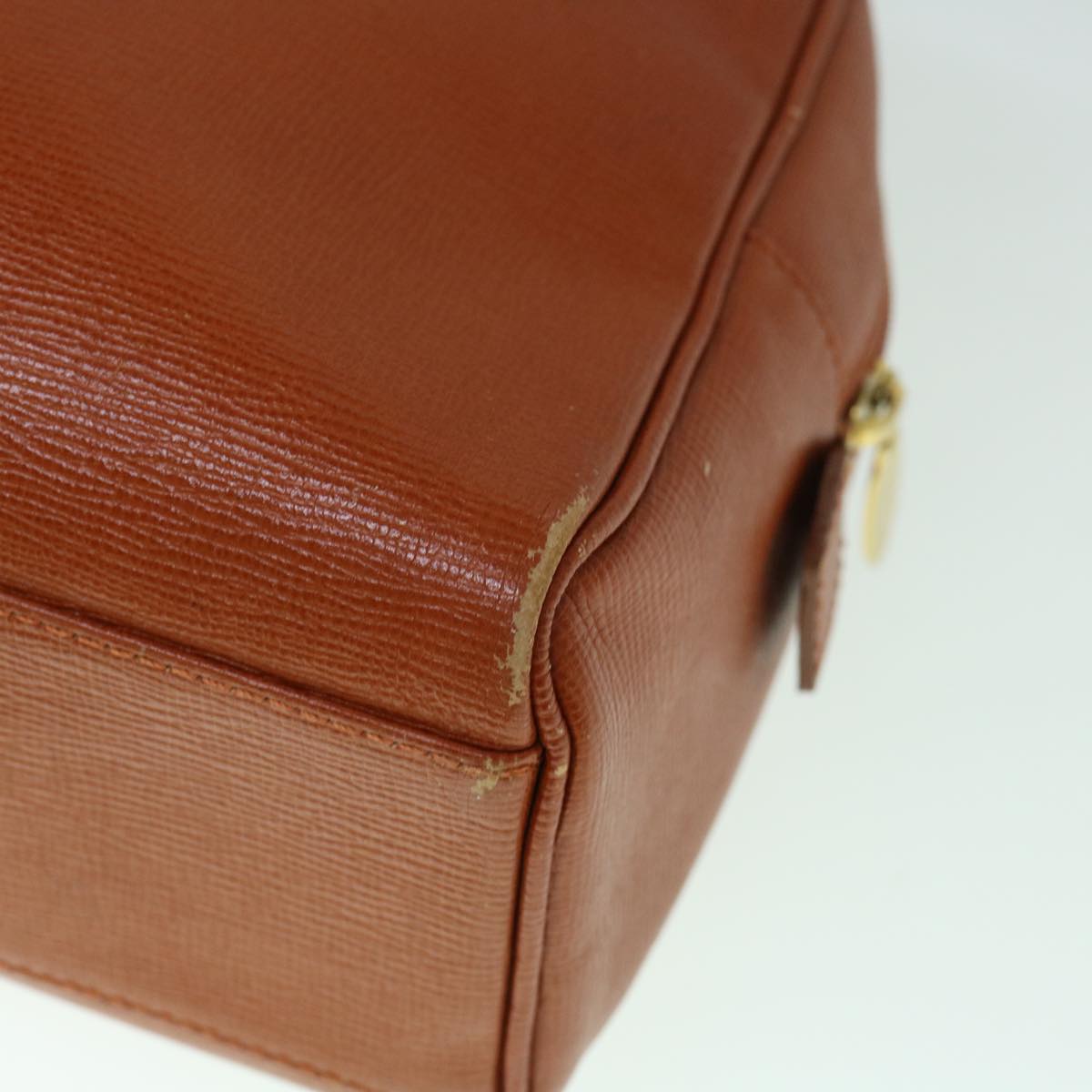 BurberrySs Shoulder Bag Leather Orange Auth yk9596