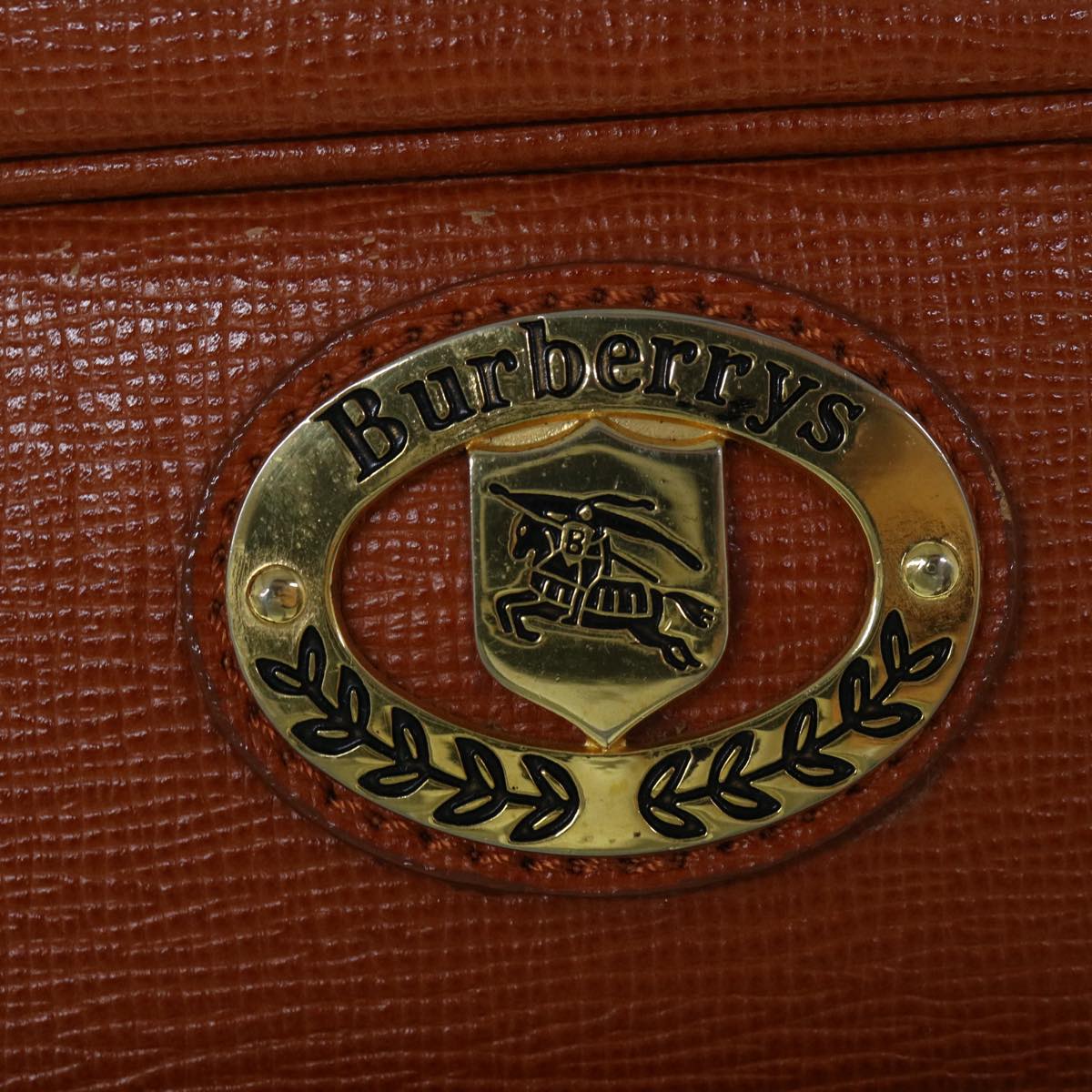 BurberrySs Shoulder Bag Leather Orange Auth yk9596